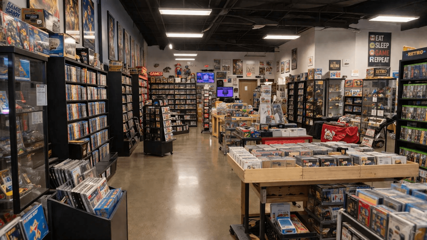 Inside the Geektopia retro gaming store in Plano, TX